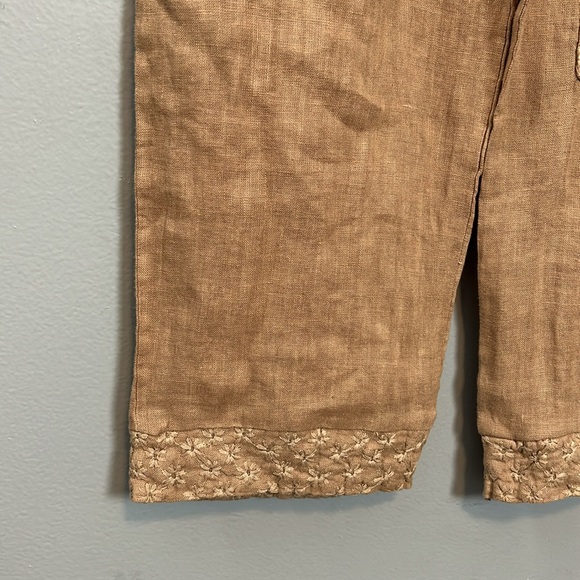 Milio Milano Made in Italy linen khaki linin pants size M - Picture 6 of 11